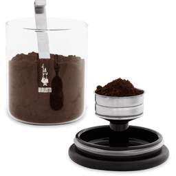Bialetti Kávétároló üveg kanállal 250 g-hoz - 1 db